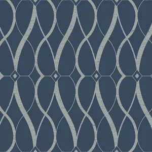 Antonina Vella Graceful Geo wallpaper, color Navy & Silver, SKU MD7174