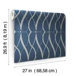 Antonina Vella Graceful Geo - Navy & Silver Wallpaper | Buy Online Antonina Vella Graceful Geo wallpaper, color Navy & Silver, SKU MD7174