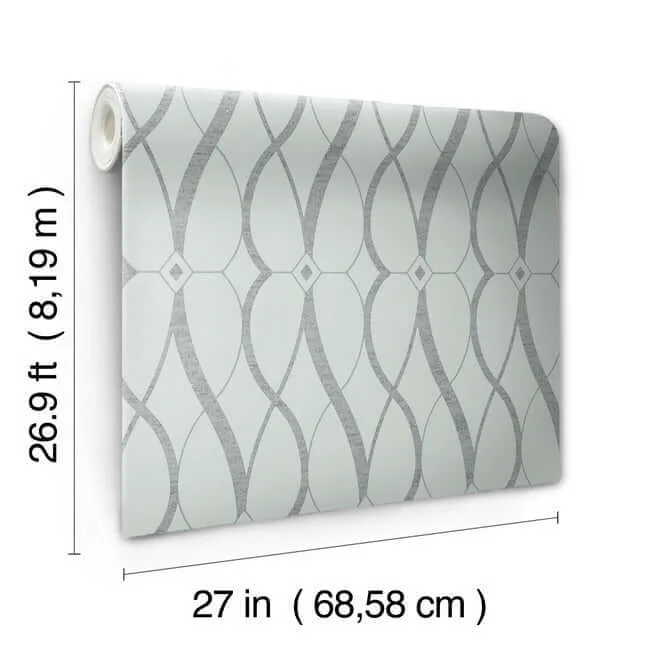 Antonina Vella Graceful Geo - Spa & Silver Wallpaper | Buy Online Antonina Vella Graceful Geo wallpaper, color Spa & Silver, SKU MD7172