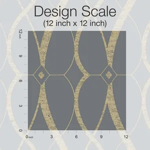 Antonina Vella Graceful Geo wallpaper, color Smoke & Gold, SKU MD7176