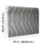 Antonina Vella Graceful Geo - Smoke & Gold Wallpaper | Buy Online Antonina Vella Graceful Geo wallpaper, color Smoke & Gold, SKU MD7176