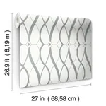 Antonina Vella Graceful Geo - White & Silver Wallpaper | Buy Online Antonina Vella Graceful Geo wallpaper, color White & Silver, SKU MD7173