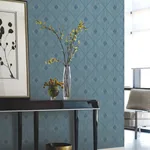 Antonina Vella Harlowe - Blue & Silver Wallpaper | Buy Online Antonina Vella Harlowe wallpaper, color Blue & Silver, SKU MD7131