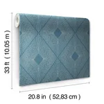 Antonina Vella Harlowe - Blue & Silver Wallpaper | Buy Online Antonina Vella Harlowe wallpaper, color Blue & Silver, SKU MD7131