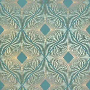 Antonina Vella Harlowe wallpaper, color Teal & Gold, SKU NW3589