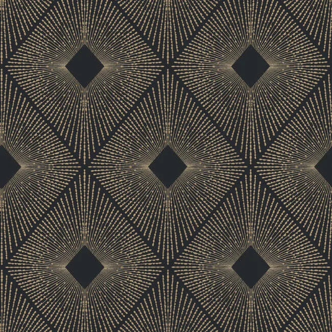 Antonina Vella Harlowe wallpaper, color Black & Gold, SKU NW3593