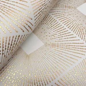 Antonina Vella Harlowe wallpaper, color White & Gold, SKU NW3592