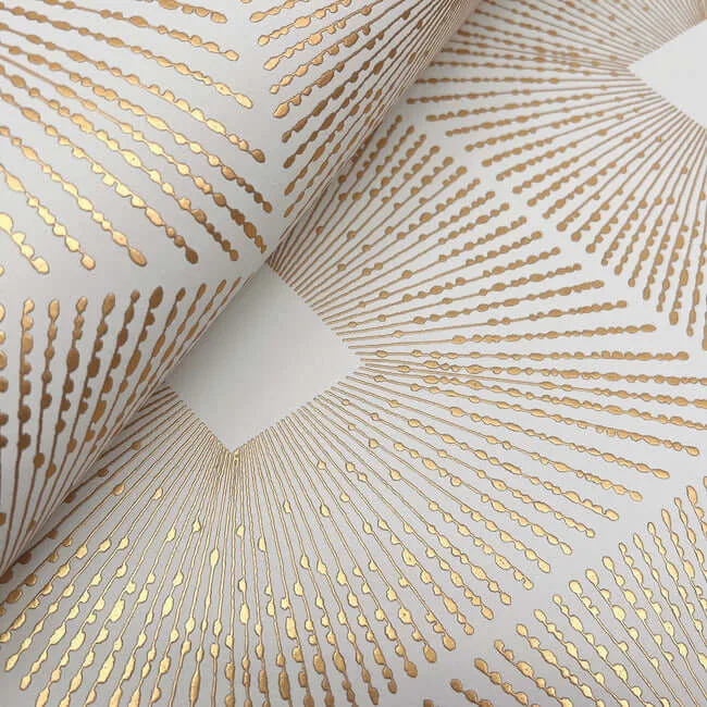 Antonina Vella Harlowe - White & Gold Wallpaper | Buy Online Antonina Vella Harlowe wallpaper, color White & Gold, SKU NW3592