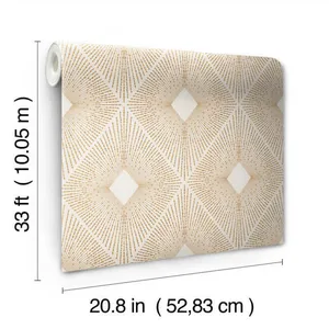 Antonina Vella Harlowe wallpaper, color White & Gold, SKU NW3592