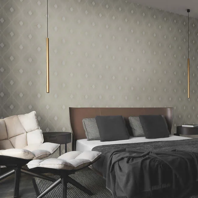 Antonina Vella Harlowe wallpaper, color Warm Grey & Gold, SKU MD7133