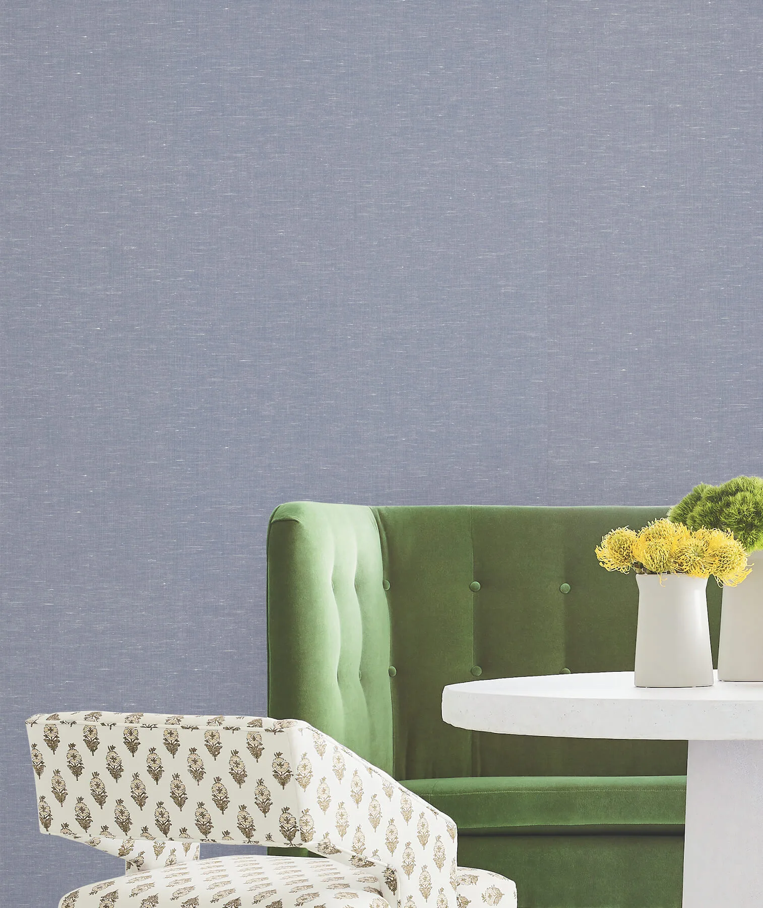 Antonina Vella Hempfield Weave - Blue Wallpaper | Buy Online Antonina Vella Hempfield Weave wallpaper, color Blue, SKU LL4351