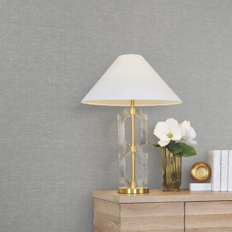 Antonina Vella Hempfield Weave wallpaper, color Charcoal, SKU LL4353
