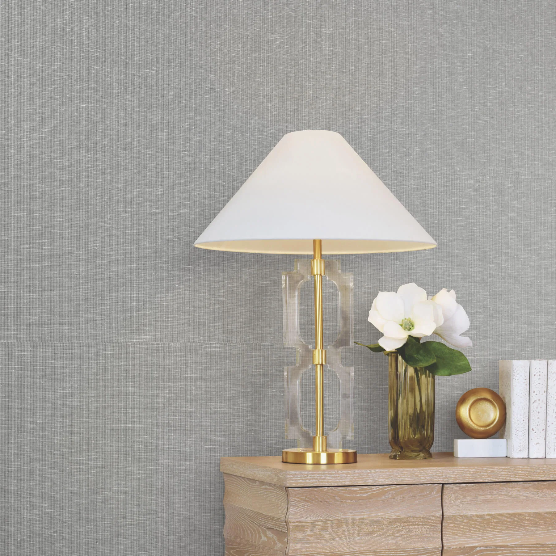 Antonina Vella Hempfield Weave wallpaper, color Charcoal, SKU LL4353