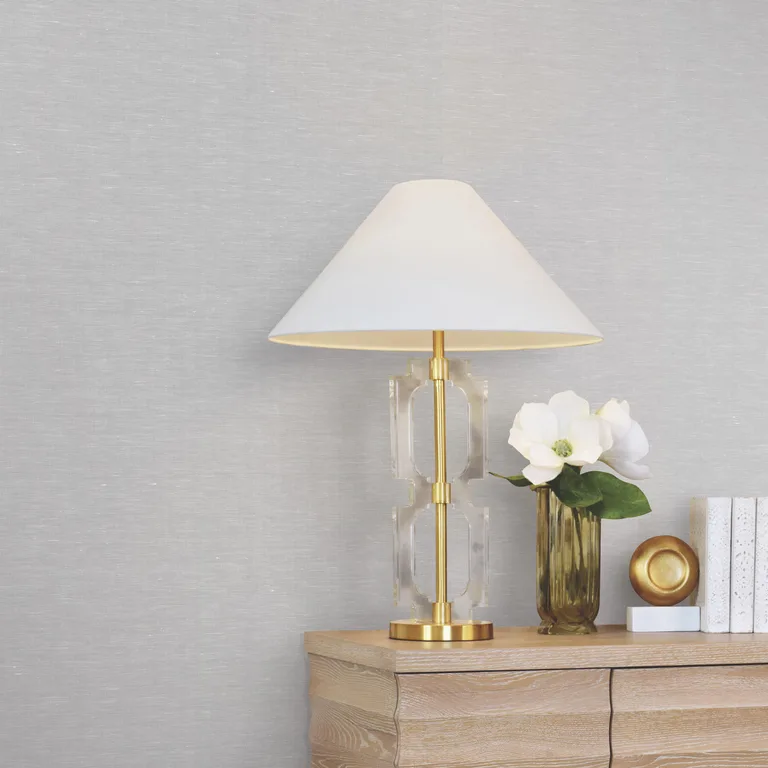 Antonina Vella Hempfield Weave wallpaper, color Light Grey, SKU LL4348