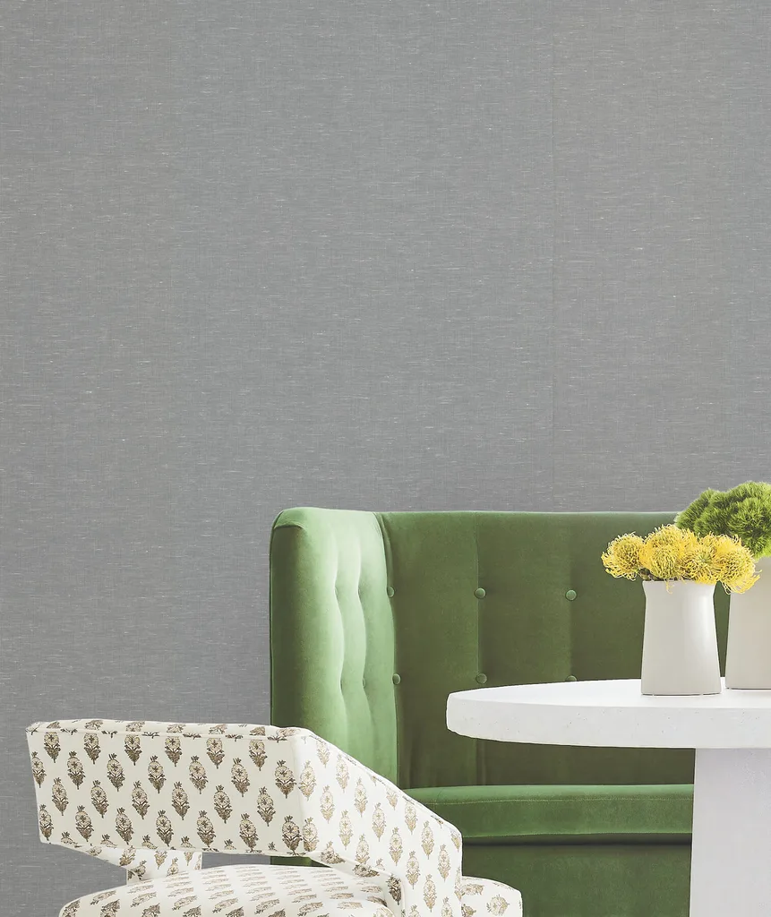 Antonina Vella Hempfield Weave wallpaper, color Sea Green, SKU LL4352