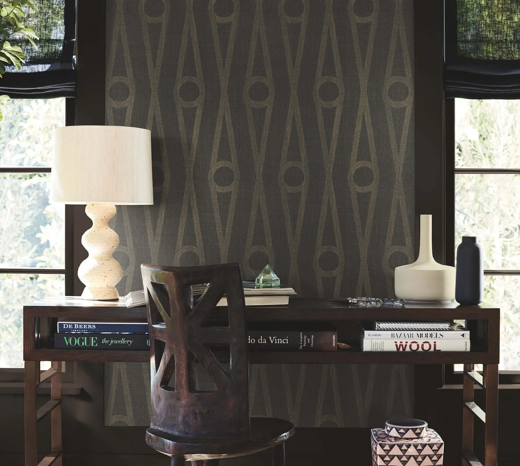 Antonina Vella Henlein - Charcoal Wallpaper | Buy Online Antonina Vella Henlein wallpaper, color Charcoal, SKU AB3014