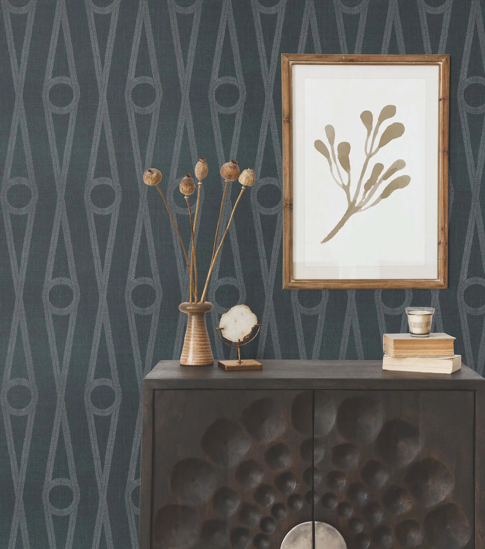 Antonina Vella Henlein wallpaper, color Indigo, SKU AB3015