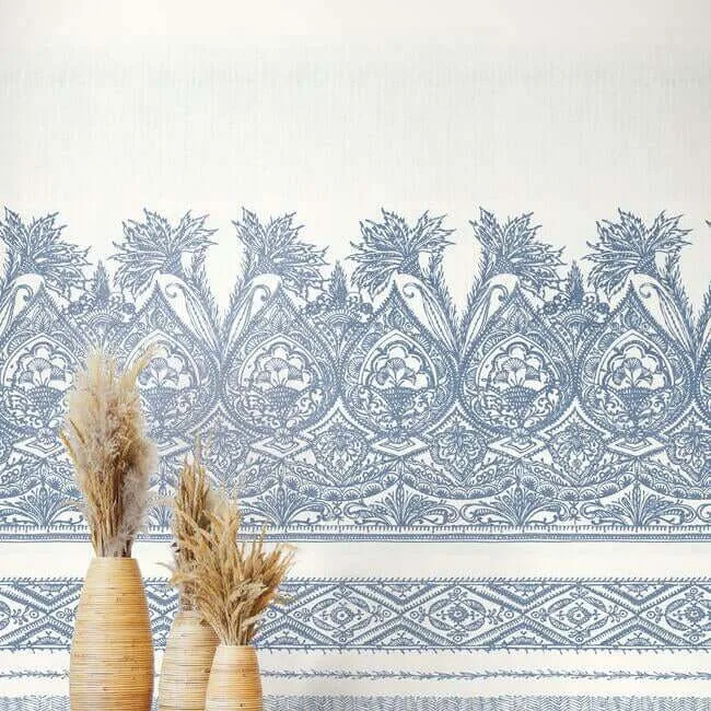 Antonina Vella Henna - Blue & White Wallpaper | Buy Online Antonina Vella Henna wallpaper, color Blue & White, SKU BO6741M