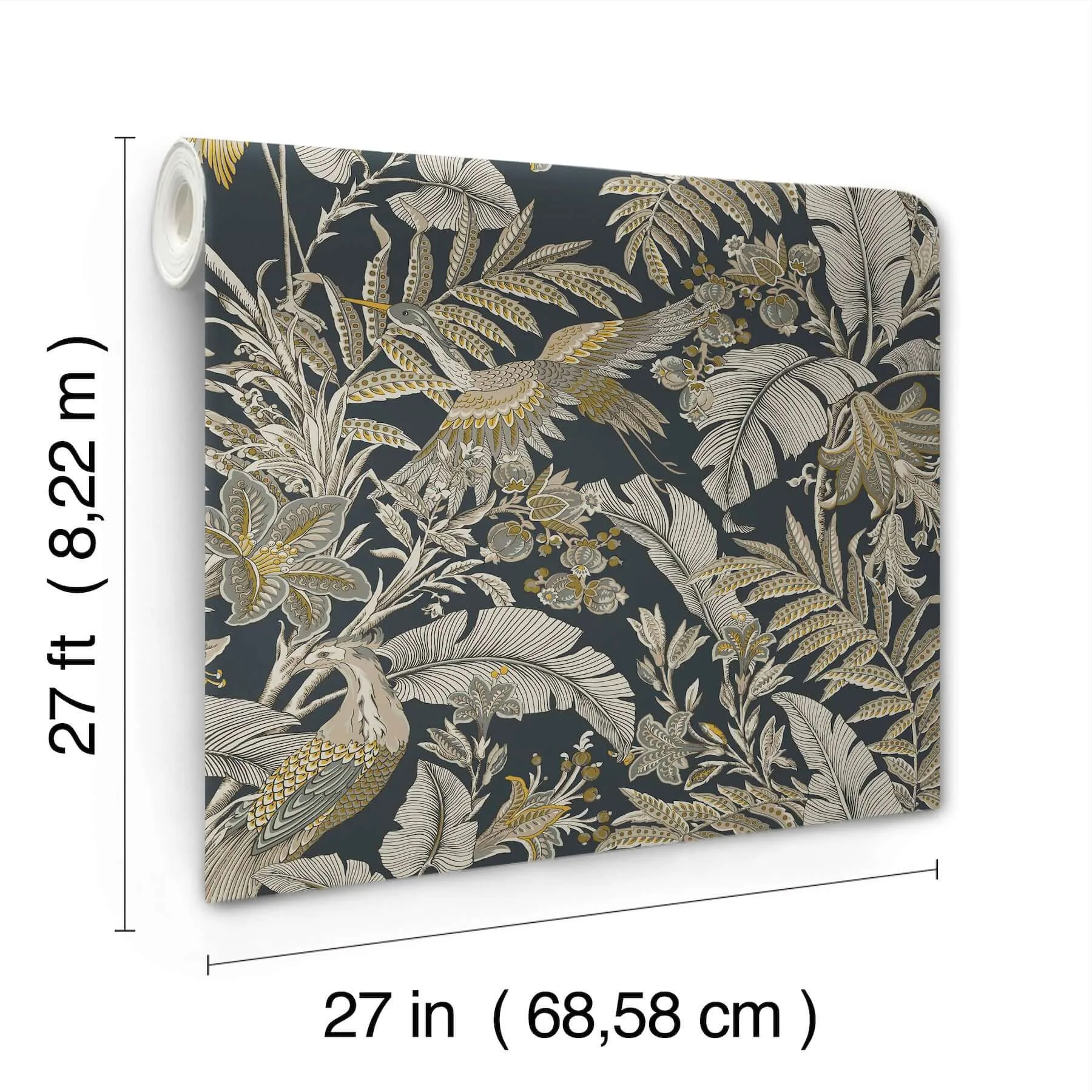 Antonina Vella Heronwood - Black Wallpaper | Buy Online Antonina Vella Heronwood wallpaper, color Black, SKU AB3104