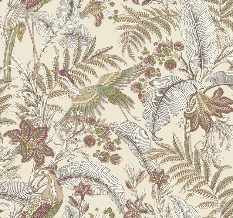 Antonina Vella Heronwood wallpaper, color Mulberry, SKU AB3101