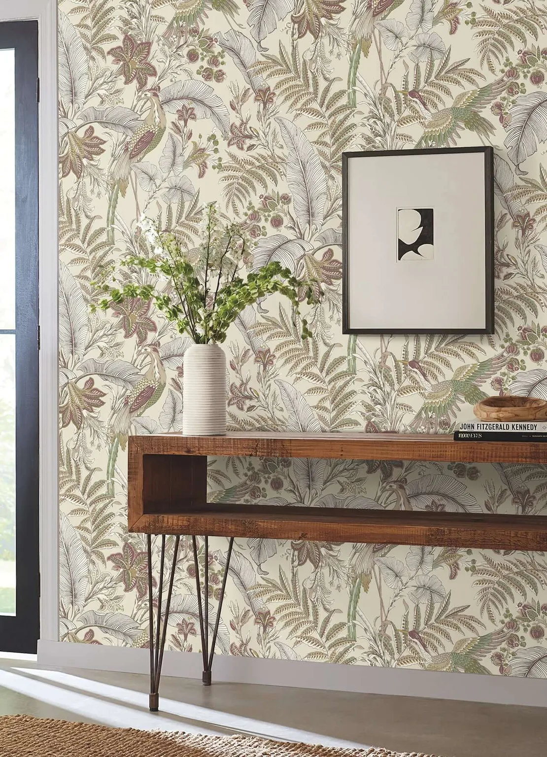 Antonina Vella Heronwood wallpaper, color Mulberry, SKU AB3101
