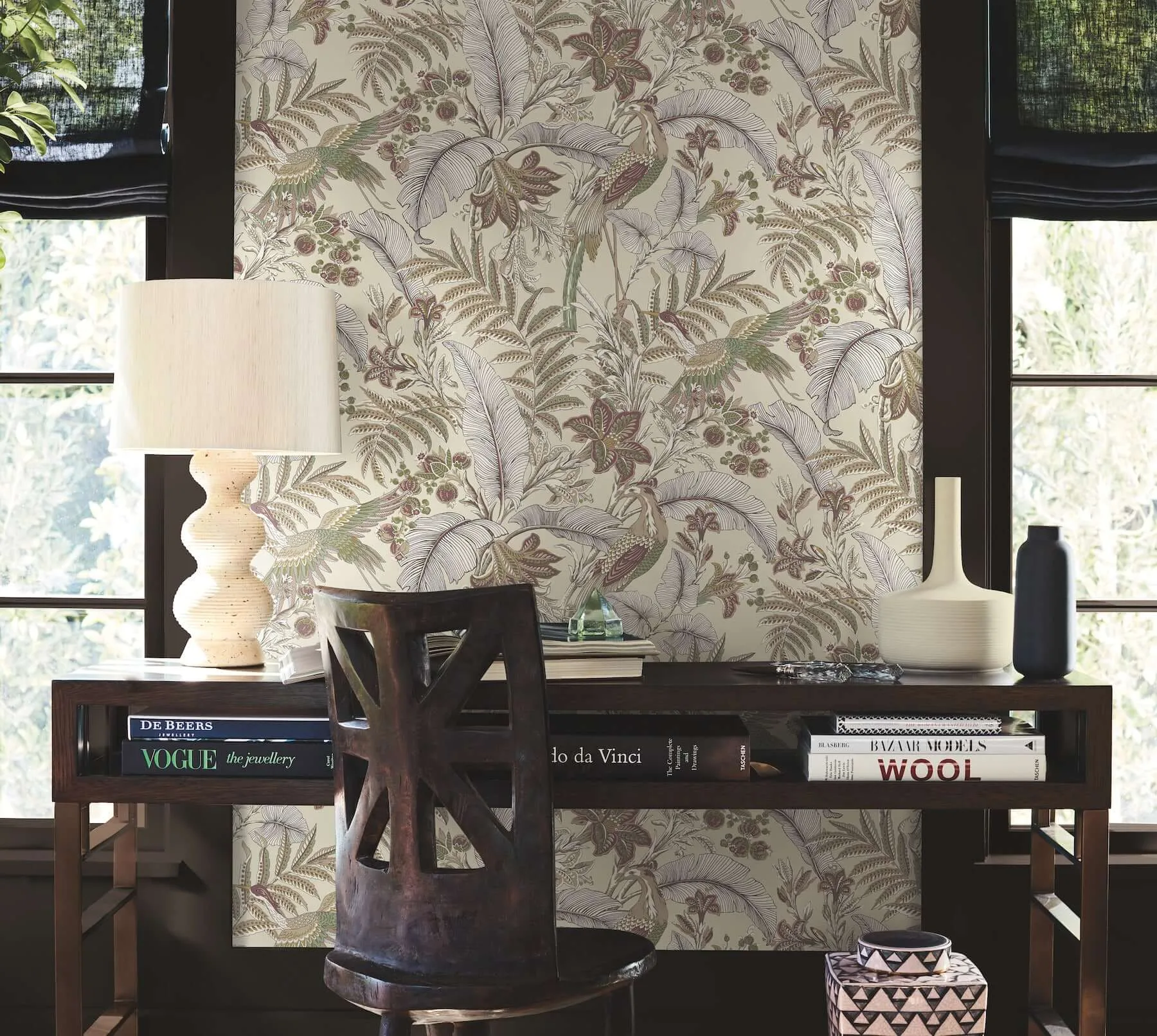 Antonina Vella Heronwood - Mulberry Wallpaper | Buy Online Antonina Vella Heronwood wallpaper, color Mulberry, SKU AB3101
