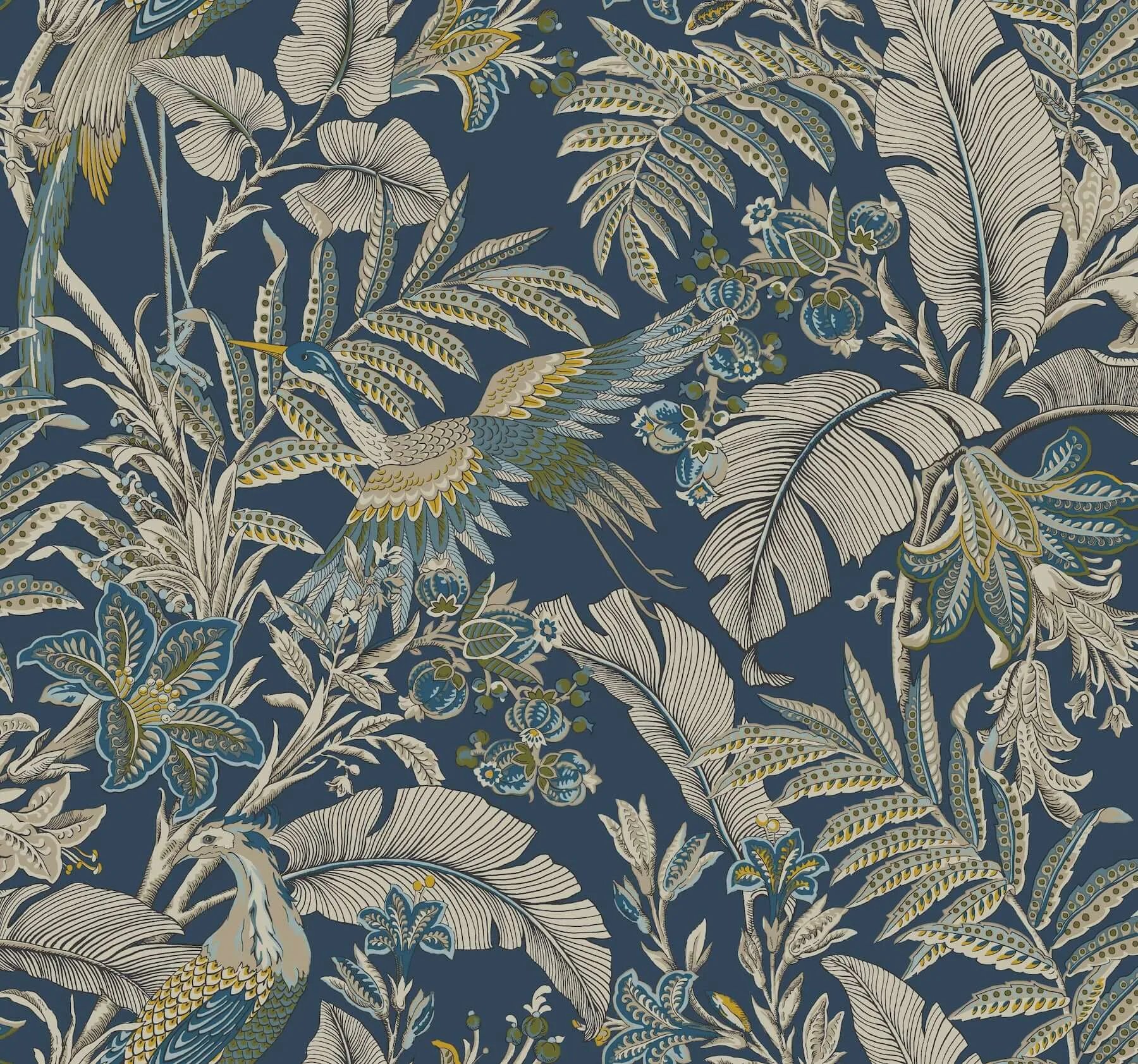 Antonina Vella Heronwood wallpaper, color Navy, SKU AB3103