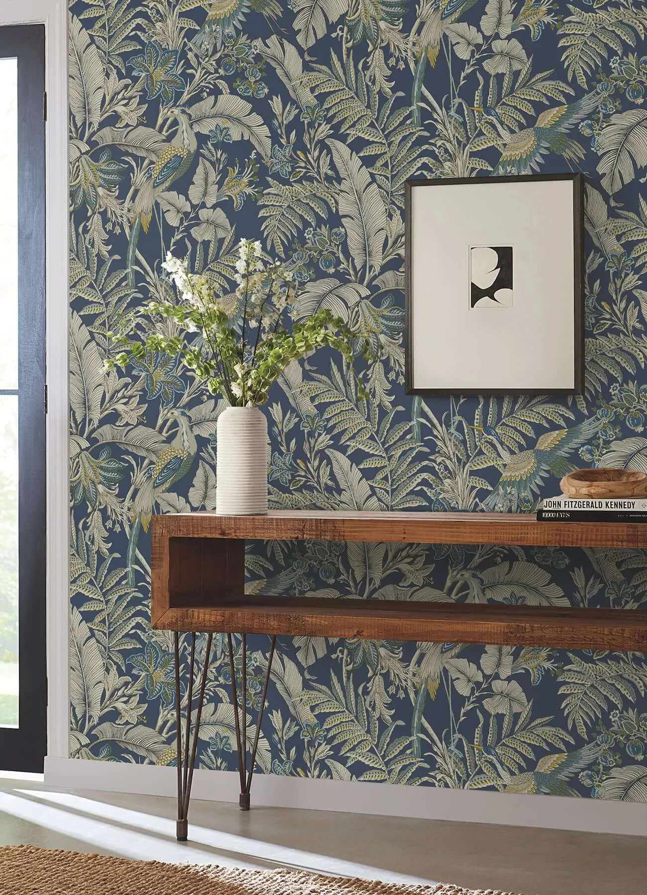 Antonina Vella Heronwood wallpaper, color Navy, SKU AB3103