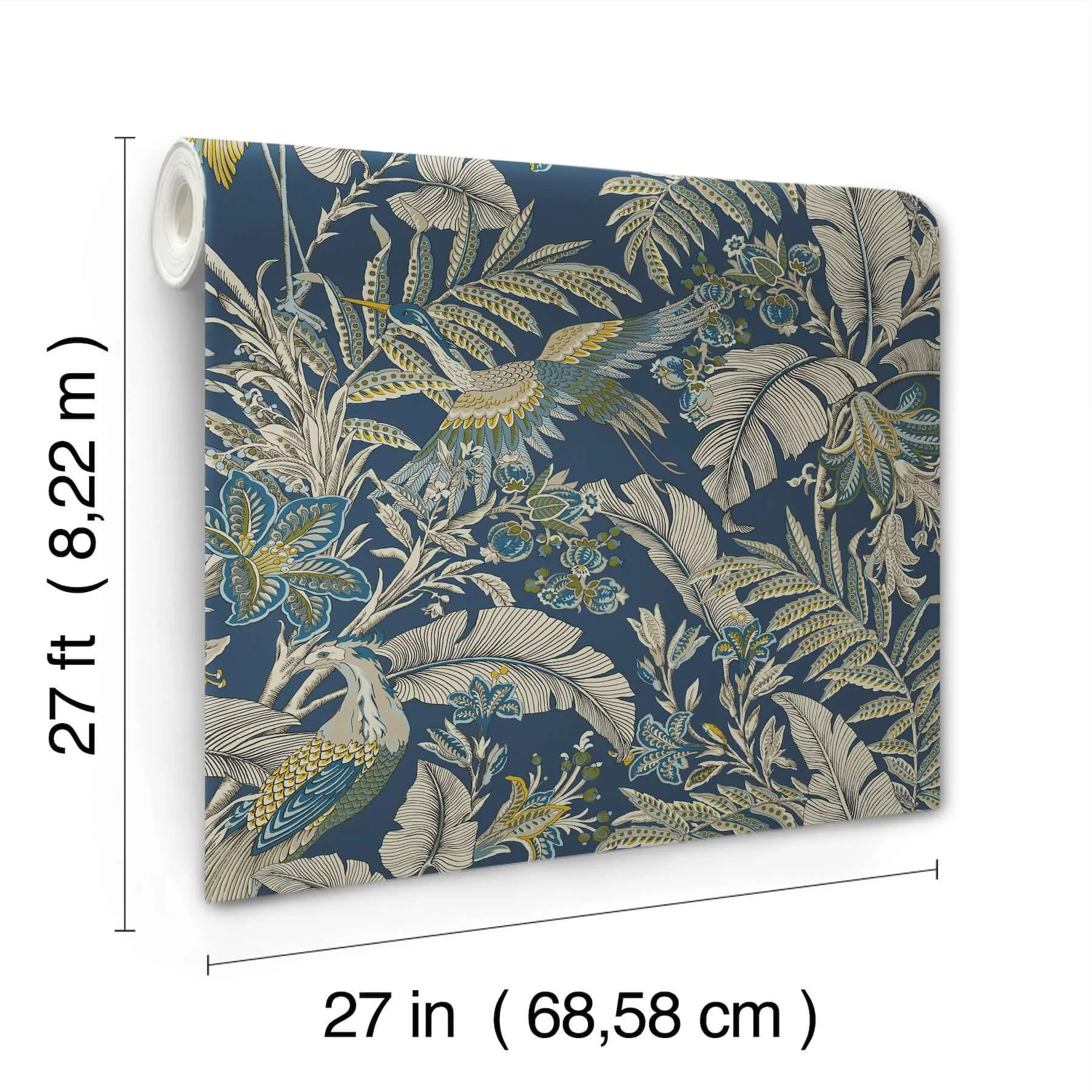 Antonina Vella Heronwood wallpaper, color Navy, SKU AB3103