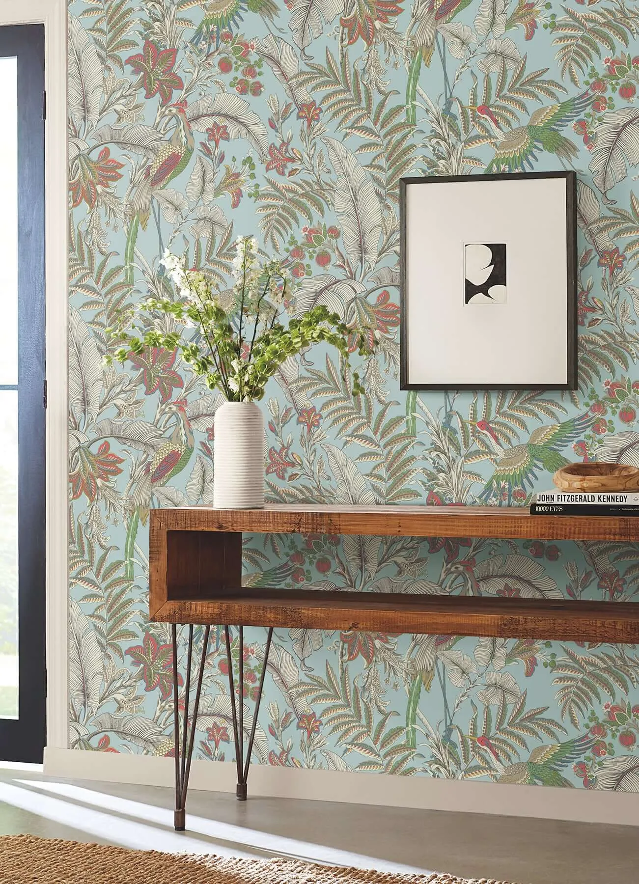 Antonina Vella Heronwood wallpaper, color Sky Blue, SKU AB3102