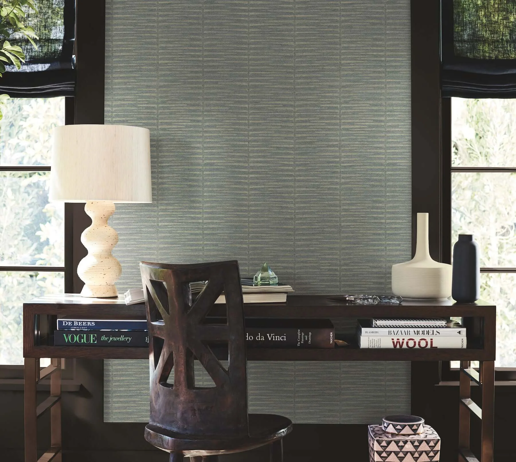 Antonina Vella Iringa - Indigo Wallpaper | Buy Online Antonina Vella Iringa wallpaper, color Indigo, SKU AB3054