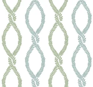 Antonina Vella Laureate wallpaper, color Blue & Green, SKU VP1321