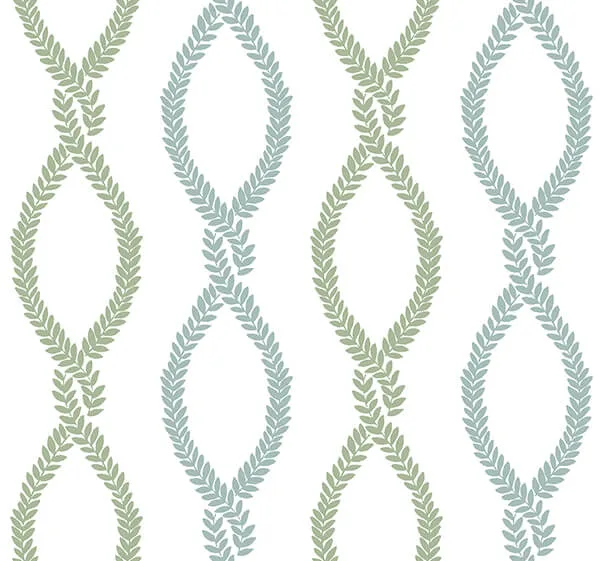 Antonina Vella Laureate wallpaper, color Blue & Green, SKU VP1321