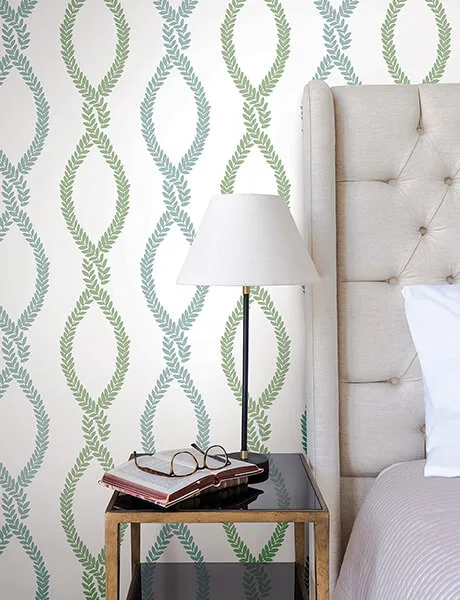 Antonina Vella Laureate wallpaper, color Blue & Green, SKU VP1321