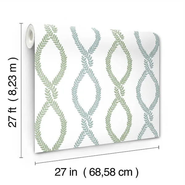 Antonina Vella Laureate - Blue & Green Wallpaper | Buy Online Antonina Vella Laureate wallpaper, color Blue & Green, SKU VP1321