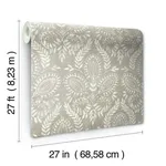 Antonina Vella Laurel Damask - Brown Wallpaper | Buy Online Antonina Vella Laurel Damask wallpaper, color Brown, SKU BO6732