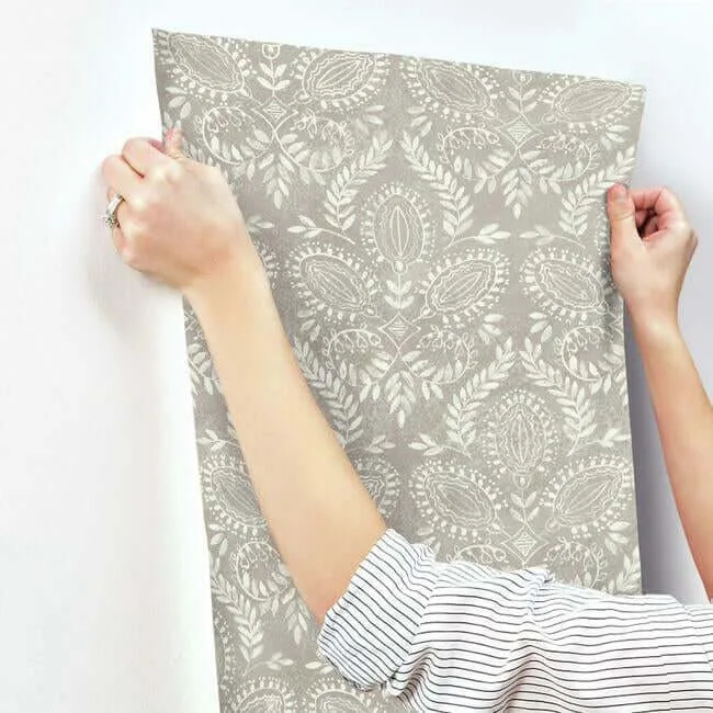 Antonina Vella Laurel Damask - Brown Wallpaper | Buy Online Antonina Vella Laurel Damask wallpaper, color Brown, SKU BO6732
