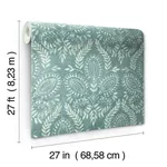 Antonina Vella Laurel Damask - Teal Wallpaper | Buy Online Antonina Vella Laurel Damask wallpaper, color Teal, SKU BO6735