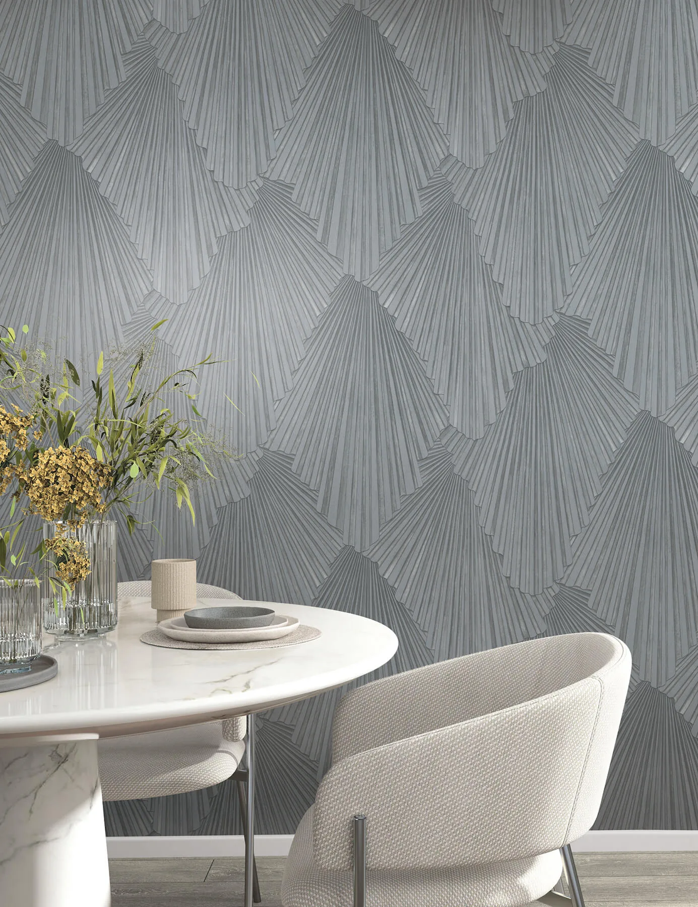 Antonina Vella Lumiere wallpaper, color Pewter, SKU MA35849
