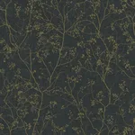 Antonina Vella Luminous Branches wallpaper, color Black & Gold, SKU DD3811