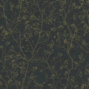 Antonina Vella Luminous Branches wallpaper, color Black & Gold, SKU DD3811