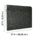 Antonina Vella Luminous Branches wallpaper, color Black & Gold, SKU DD3811