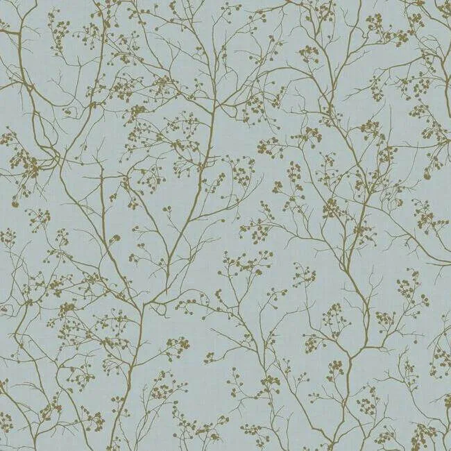 Antonina Vella Luminous Branches wallpaper, color Blue & Gold, SKU DD3813