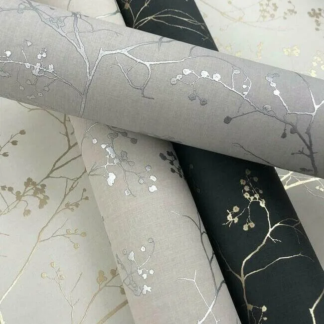 Antonina Vella Luminous Branches - Blue & Gold Wallpaper | Buy Online Antonina Vella Luminous Branches wallpaper, color Blue & Gold, SKU DD3813