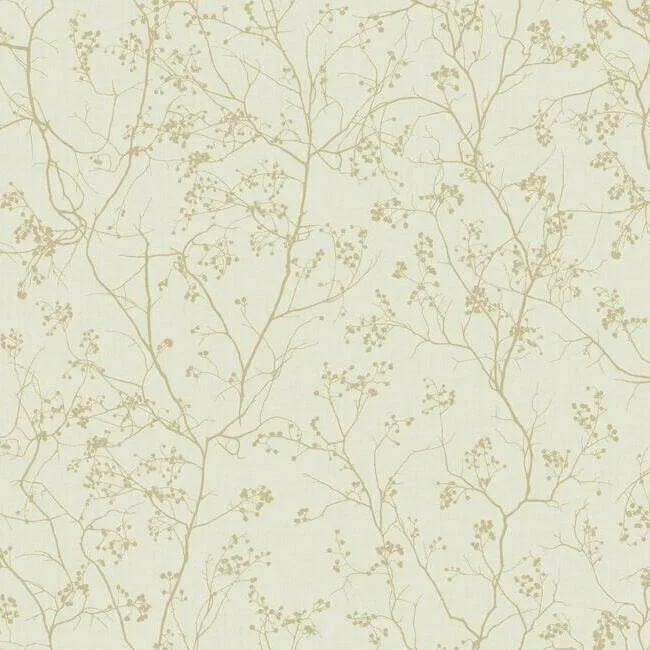 Antonina Vella Luminous Branches wallpaper, color Cream & Gold, SKU DD3812