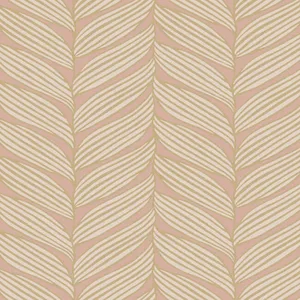 Antonina Vella Luminous Leaves wallpaper, color Blush & Gold, SKU MD7161