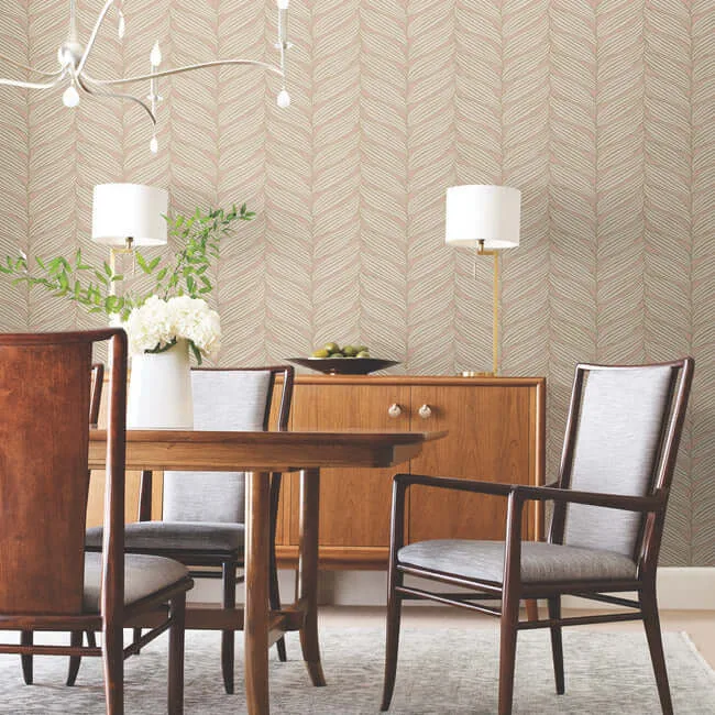 Antonina Vella Luminous Leaves - Blush & Gold Wallpaper | Buy Online Antonina Vella Luminous Leaves wallpaper, color Blush & Gold, SKU MD7161