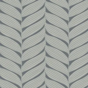 Antonina Vella Luminous Leaves wallpaper, color Charcoal & Silver, SKU MD7163