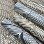 Antonina Vella Luminous Leaves - Charcoal & Silver Wallpaper | Buy Online Antonina Vella Luminous Leaves wallpaper, color Charcoal & Silver, SKU MD7163