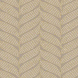 Antonina Vella Luminous Leaves wallpaper, color Grey & Gold, SKU MD7164